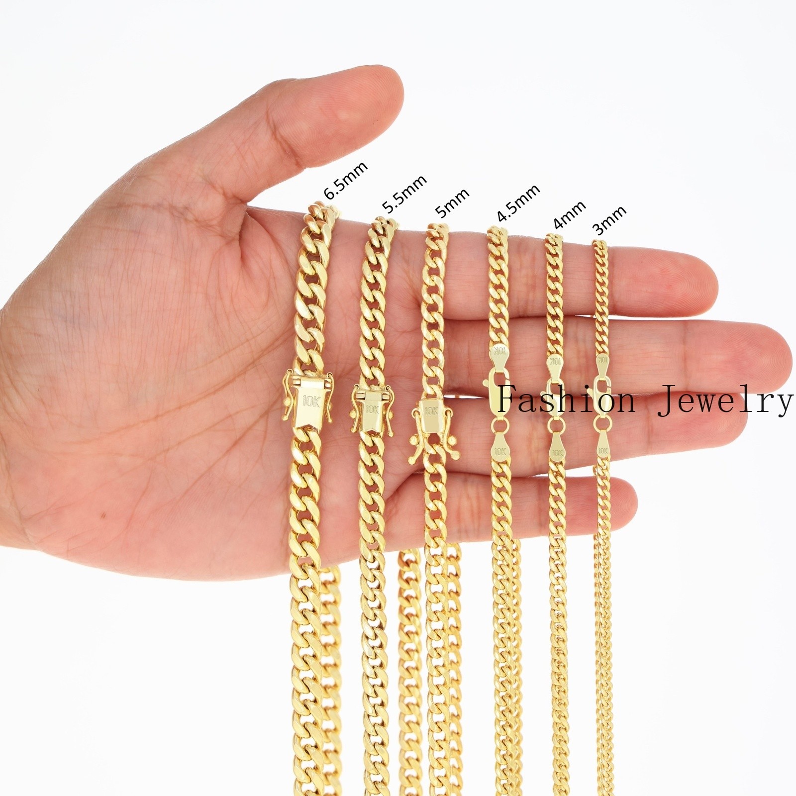 10K Yellow Gold 3mm- 13mm Miami Cuban Link Chain Necklace Mens Womens 16″- 30″