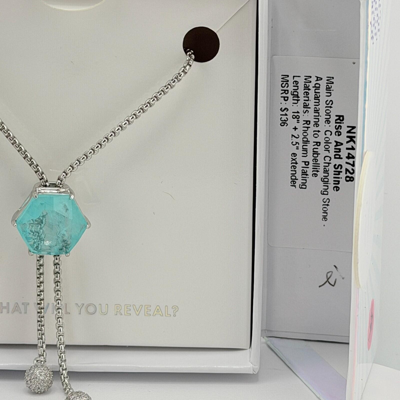Bomb Party MHA Mental Health “Rise and Shine” Aquamarine to Rubellite on Rhodium