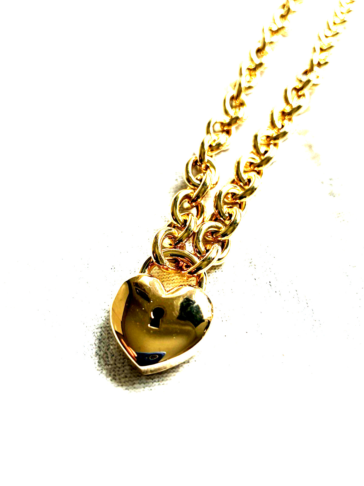 DAVID MARKSTEIN YELLOW BRONZE REMOVEABLE HEART LOCKET 18″ NECKLACE (M5120-62)