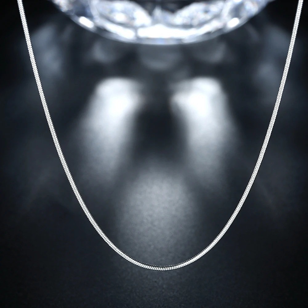 10pcs Lot 40-75cm 925 Sterling Silver 1MM Snake Chain Necklace Women Men Jewelry