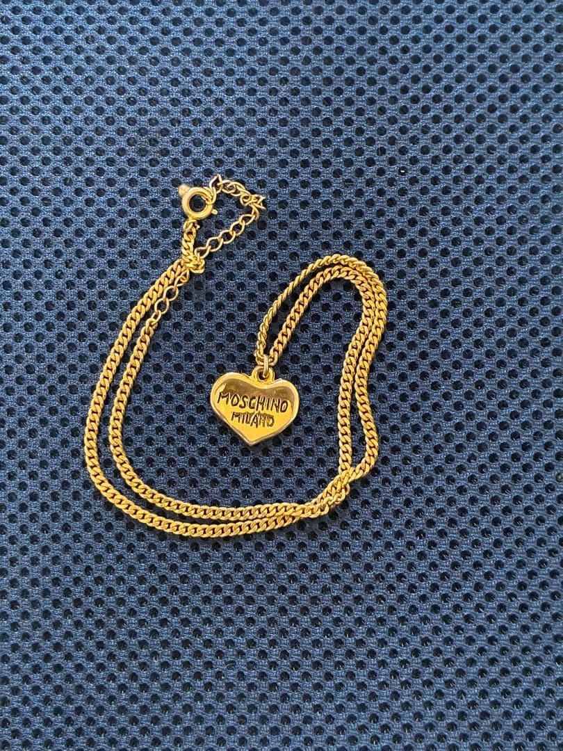 Moschino Heart Pendant Necklace Gold 46cm Pre-Owned