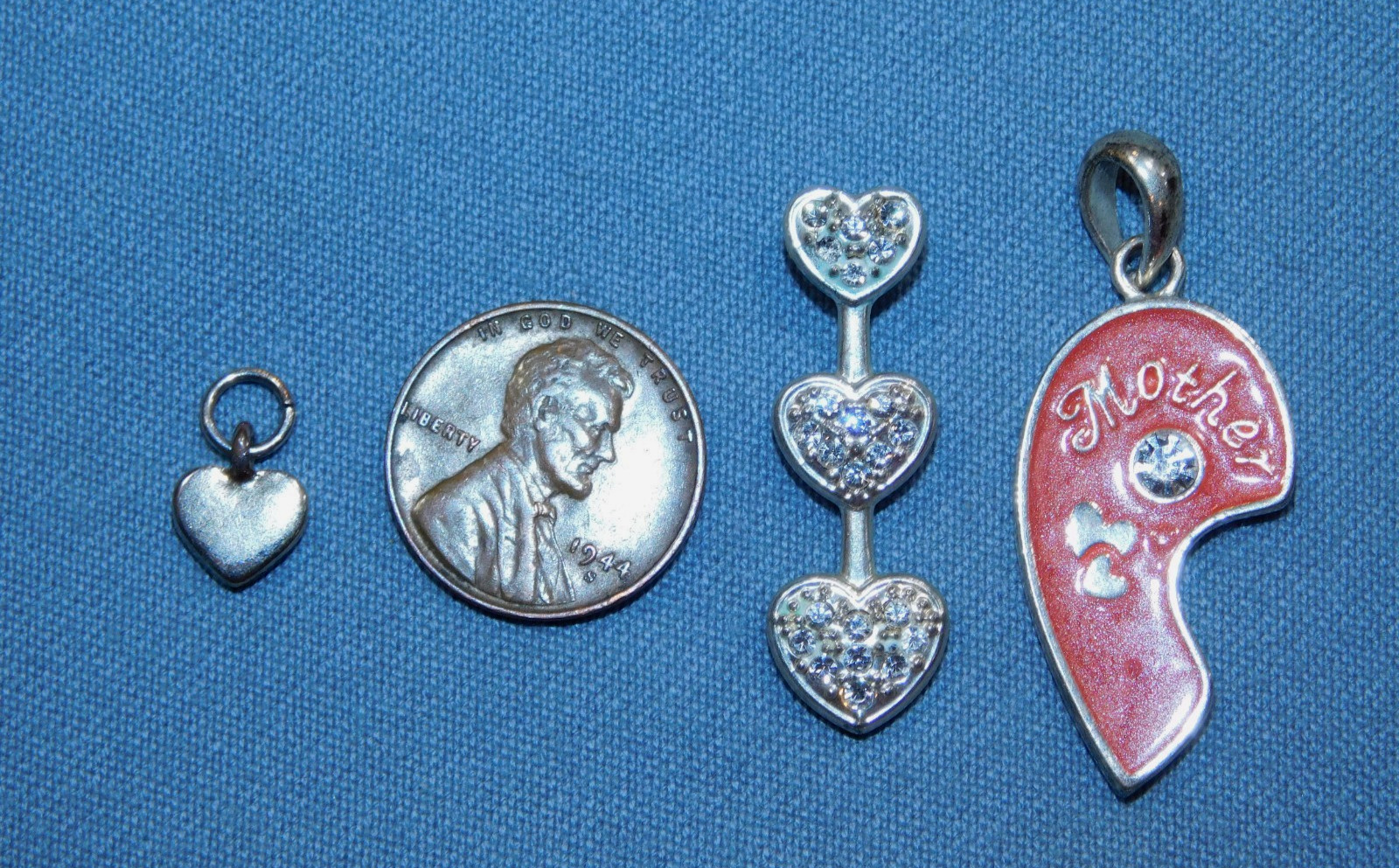 All Hearts Pendants LOT- TEN Pieces Many Styles Sizes Colors Mostly Modern FR SH