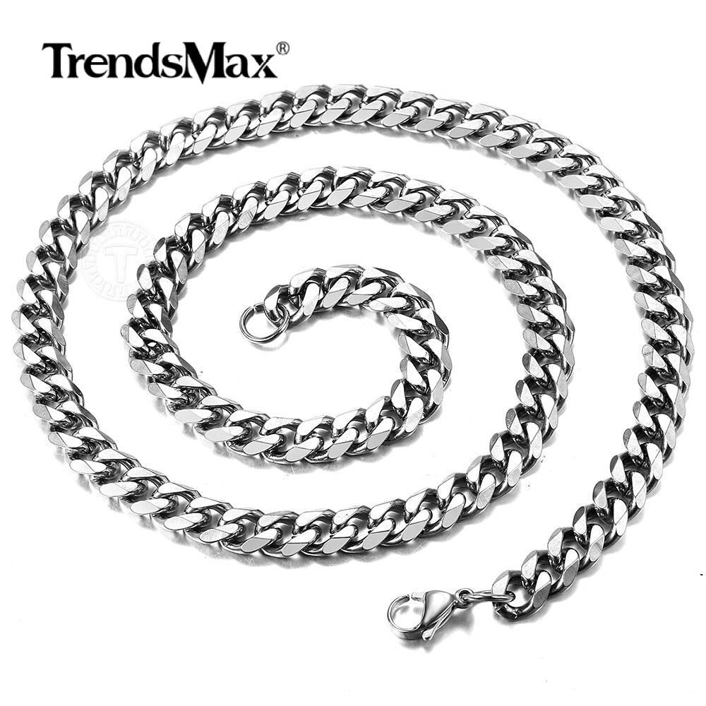 Silver Stainless Steel Link Chain Curb Byzantine Wheat Rope Box Necklace Unisex