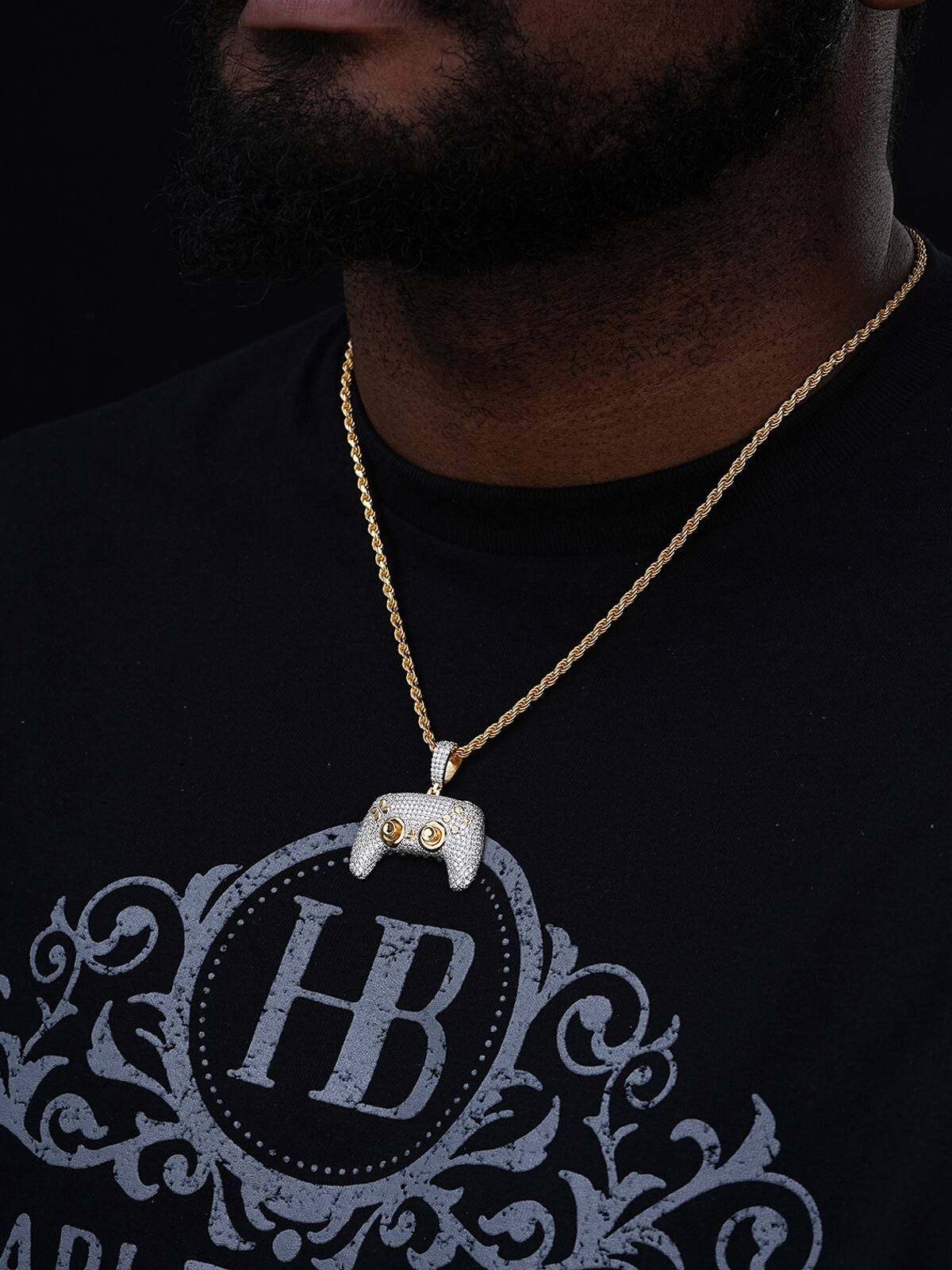 Playstation PS5 Controller Iced Pendant MOISSANITE 925 Silver 14k Gold Necklace