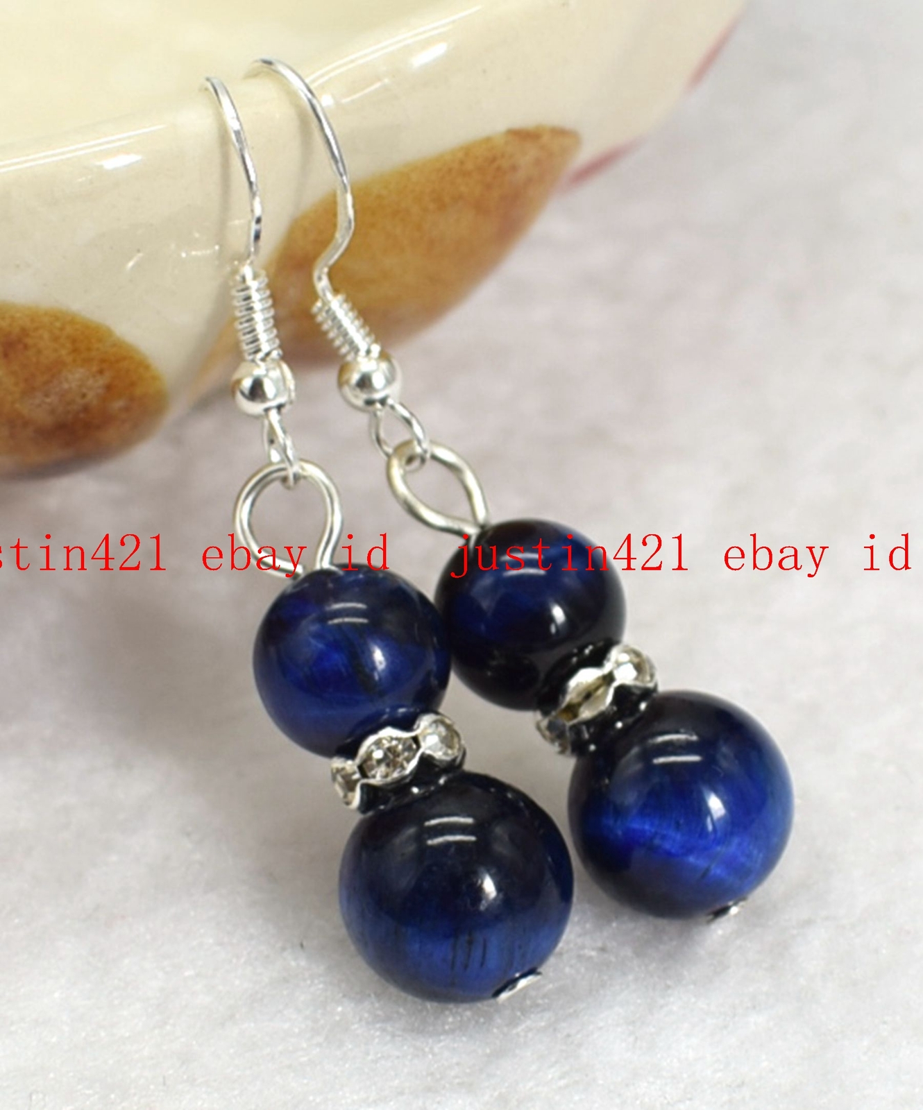 6-14mm Blue Tiger’s Eye Round Gemstone Beads Necklace Bracelet Earrings Set 18”