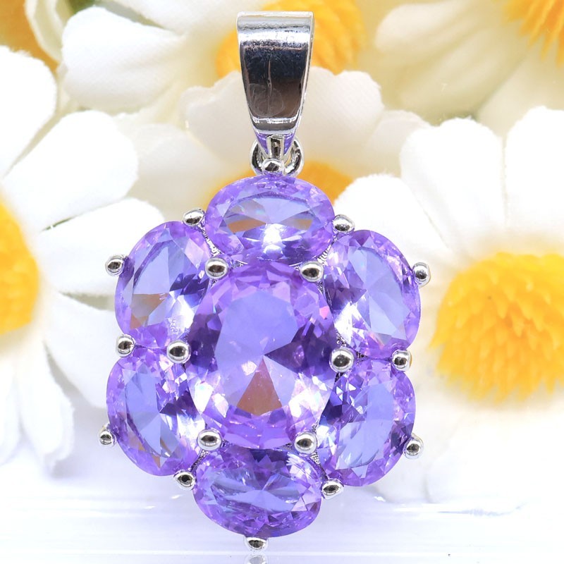 Buy 3 Get 1 Free Color Changing Alexandrite Topaz Women Dating Silver Pendant