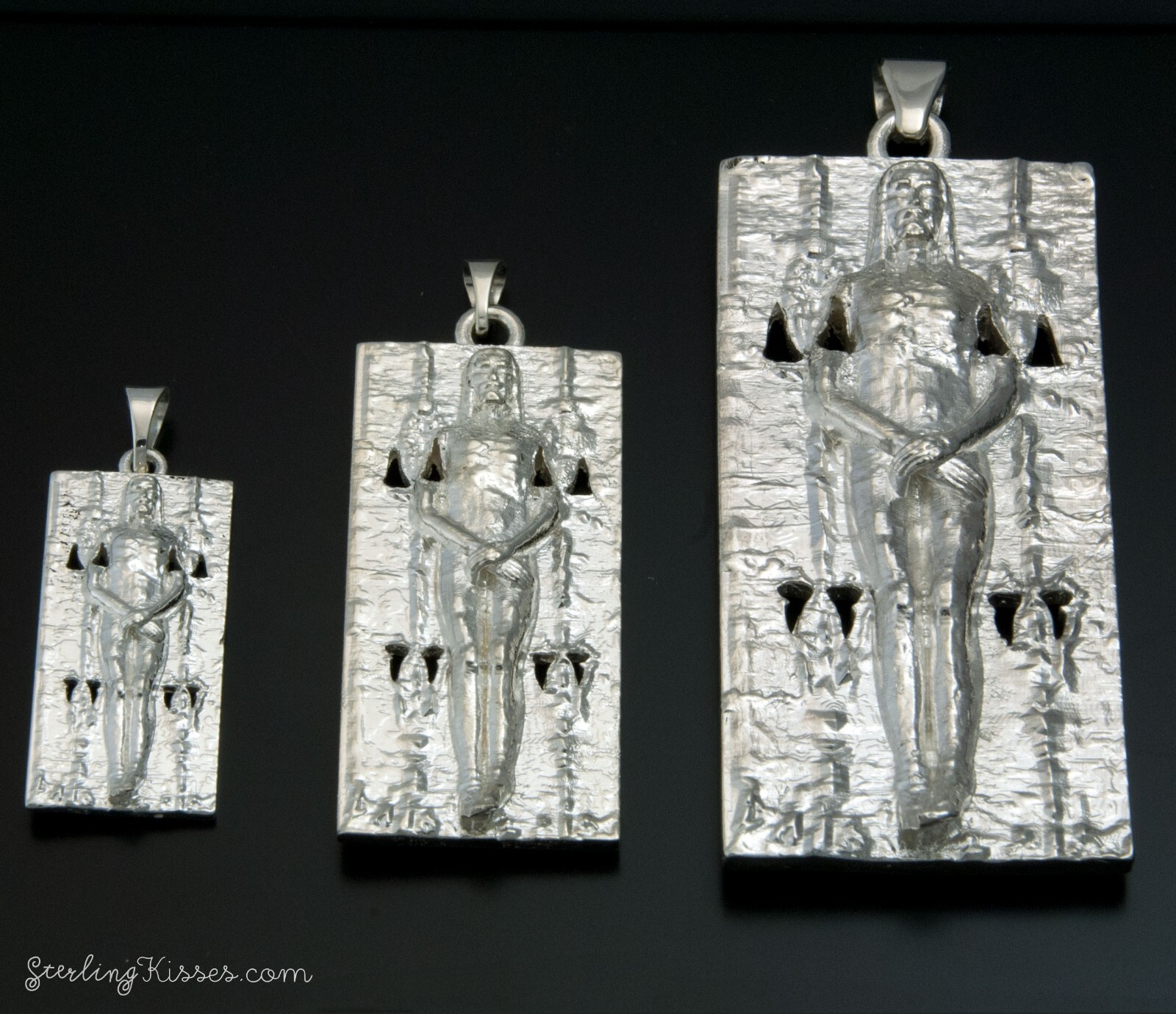 Shroud of Turin Pendant Silver MEDIUM version Hand Crafted Necklace
