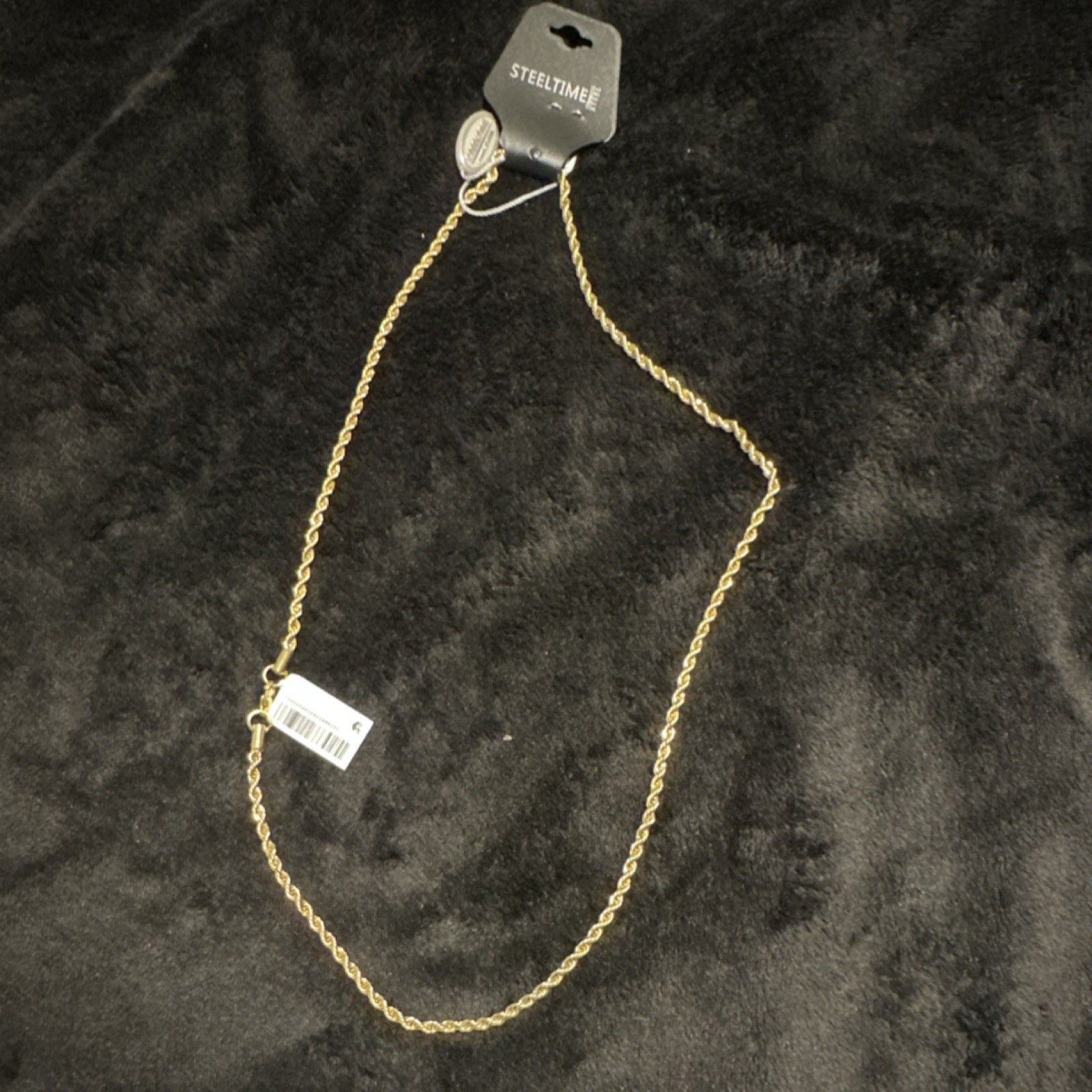 STEELTIME Gold Necklace Rope Chain Fashion Jewelry Signed No Stone Undated Era