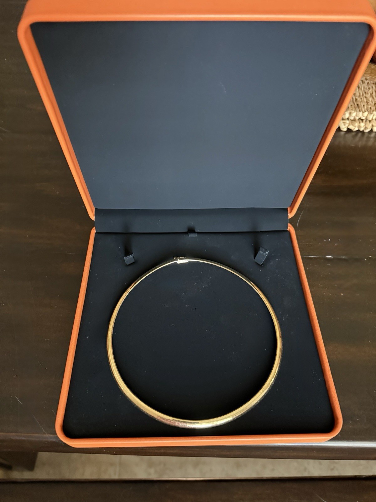 Vintage 14K Yellow Gold 6mm Domed Omega Choker Necklace 32g 16.5″ Italy BRI