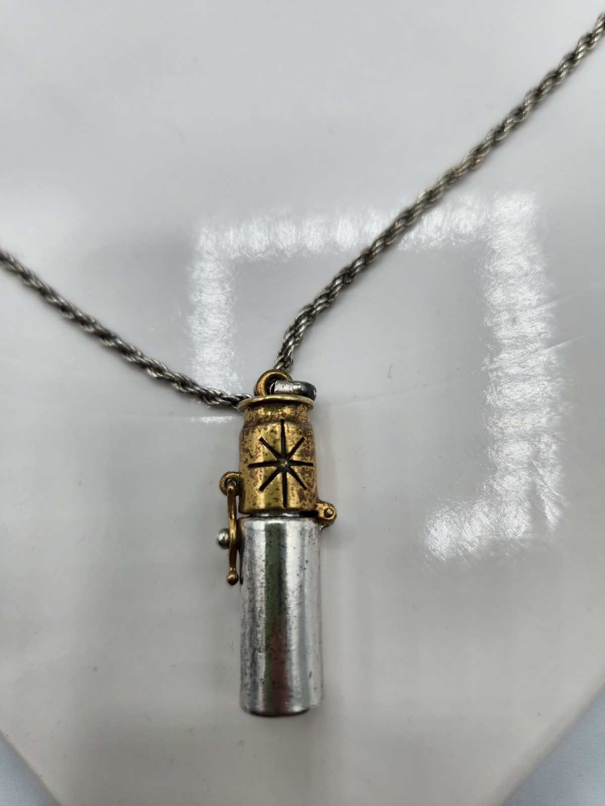 Hultquist Copenhagen Vintage Scent Perfume Bottle Pendant Necklace Silver Rope