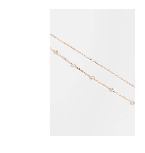 Francesca’s Cubic Zirconia Liberty CZ Station Choker Rose Gold