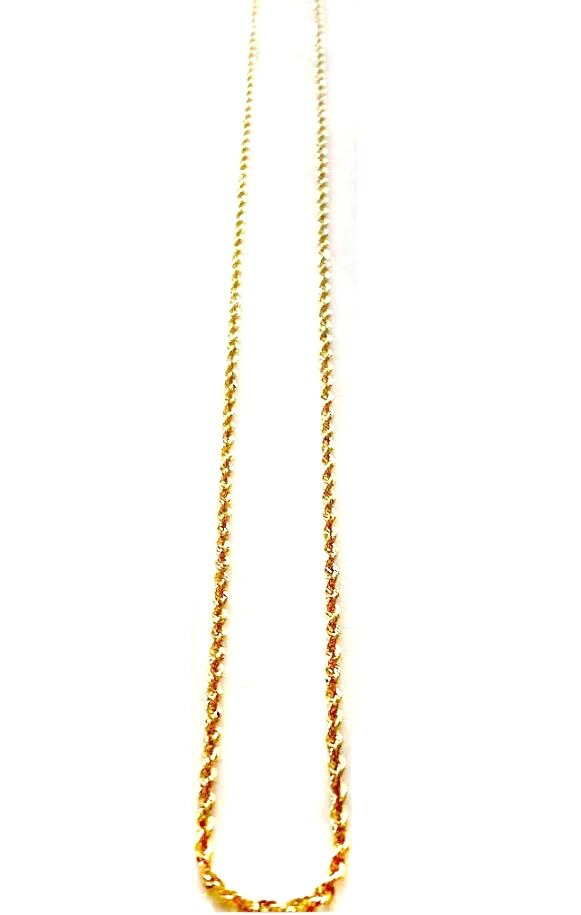 14k Solid Yellow Gold Rope Chain Necklace Bracelet 1mm-10mm Men Women Sz 7″-30″