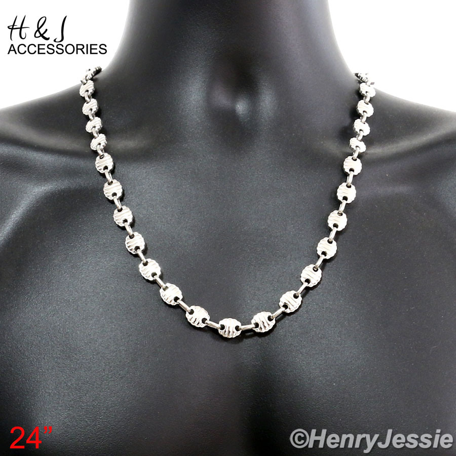 18-40″MEN Stainless Steel 9mm Silver Puffed Mariner Link Chain Necklace*AN150