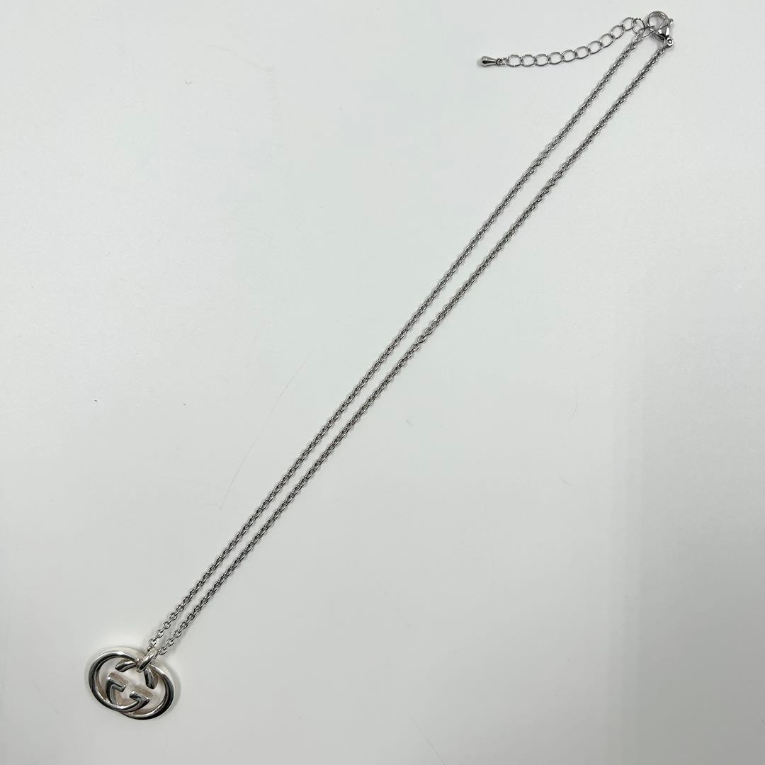 Excellent Gucci GUCCI Necklace Interlocking Silver 925