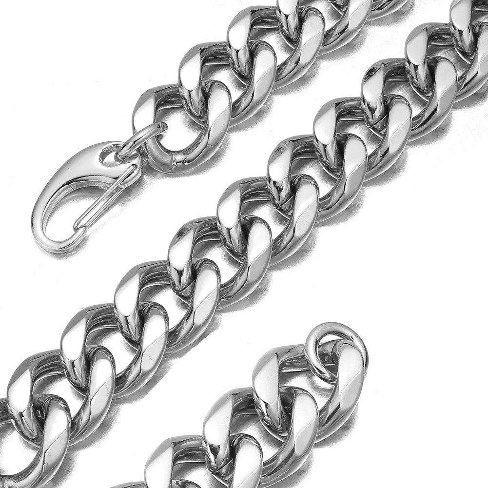 24mm Wide Any Length Curb Cuban Chain 316L Stainless Steel Necklace for Men Male