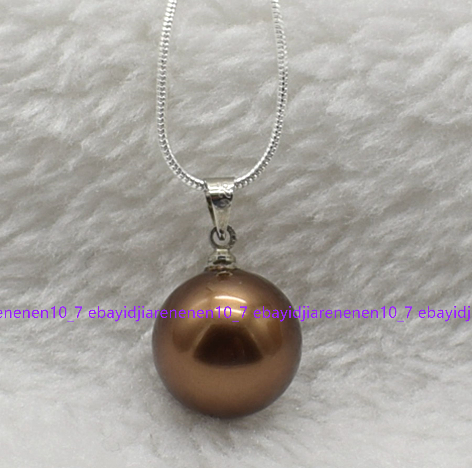 12/14/16mm Multicolor South Sea Shell Pearl Round Beads Pendant Necklace 17 in
