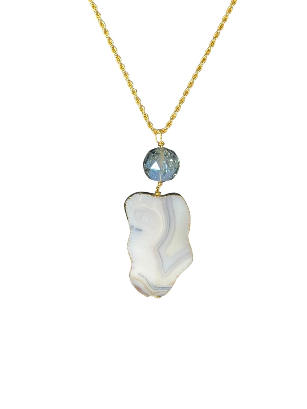 Women’s Unbranded Necklace One Size Gold White Agate Pendant