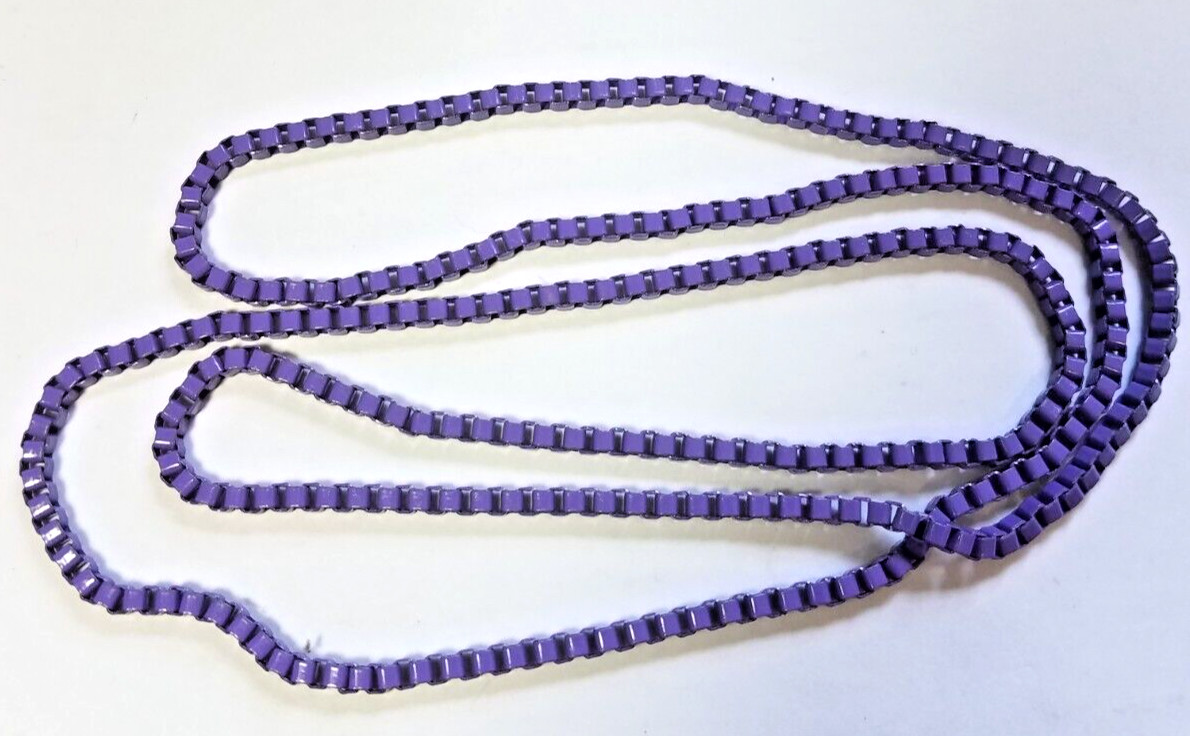Vintage Venetian Purple Stainless Steel Box Chain Necklace Costume Fashion