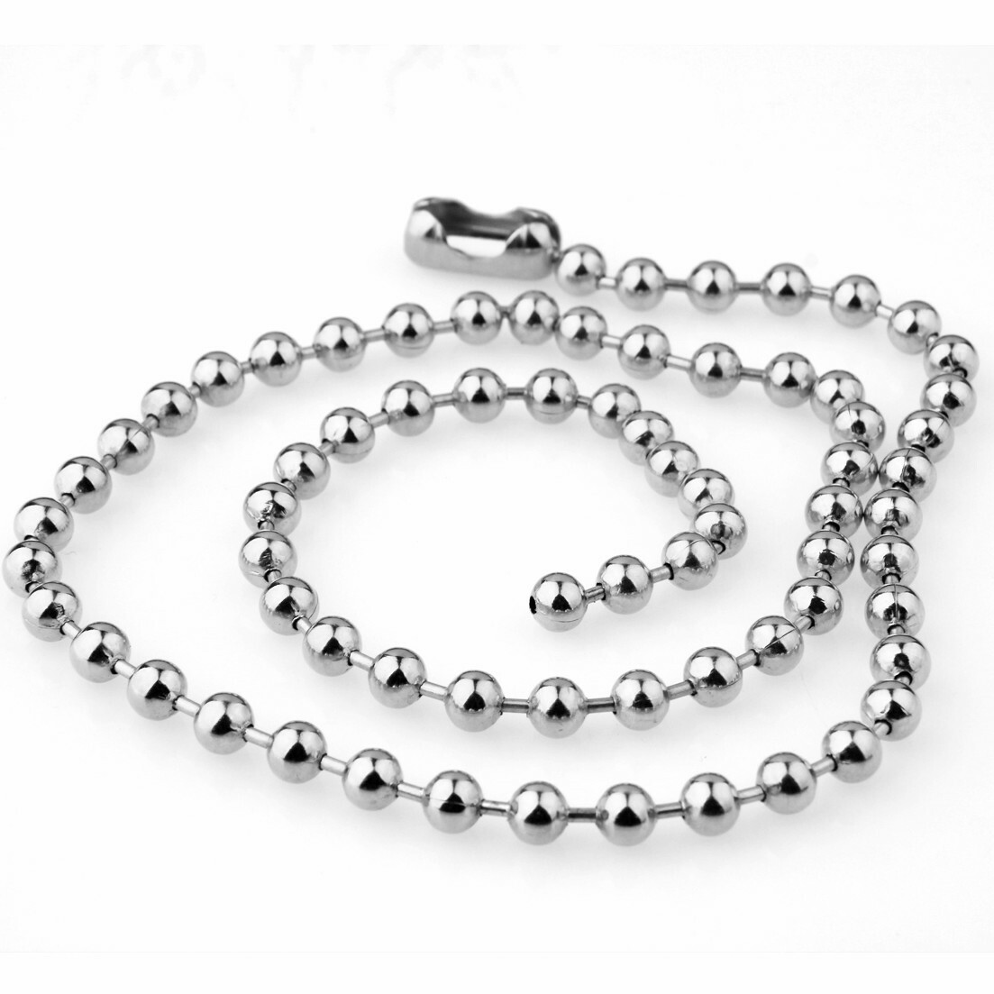 8/10/12mm Cool Silver Mens Ball Chain 316L Stainless Steel Necklace or Bracelet