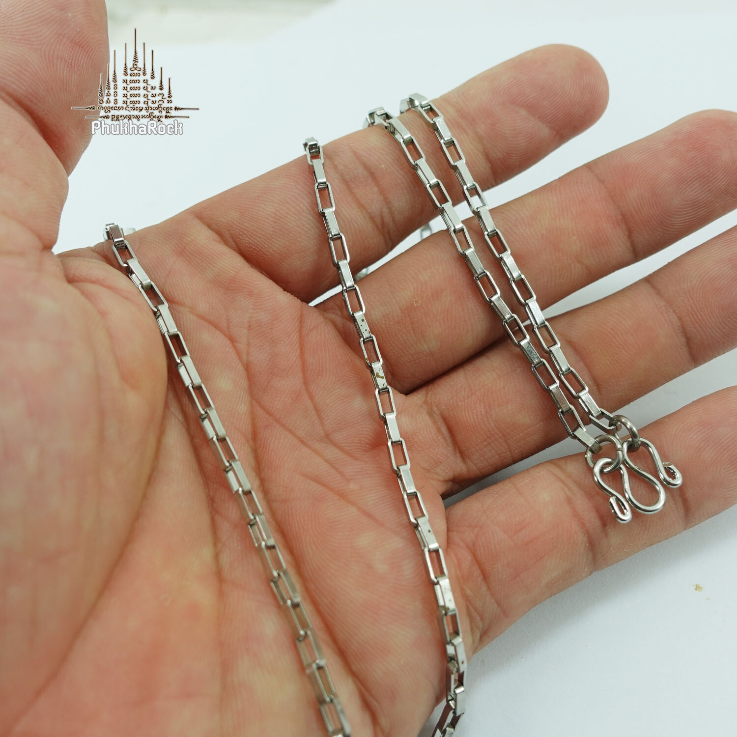 C29 Stainless Steel Rolo box Chain Necklace for phra thai amulet pendant