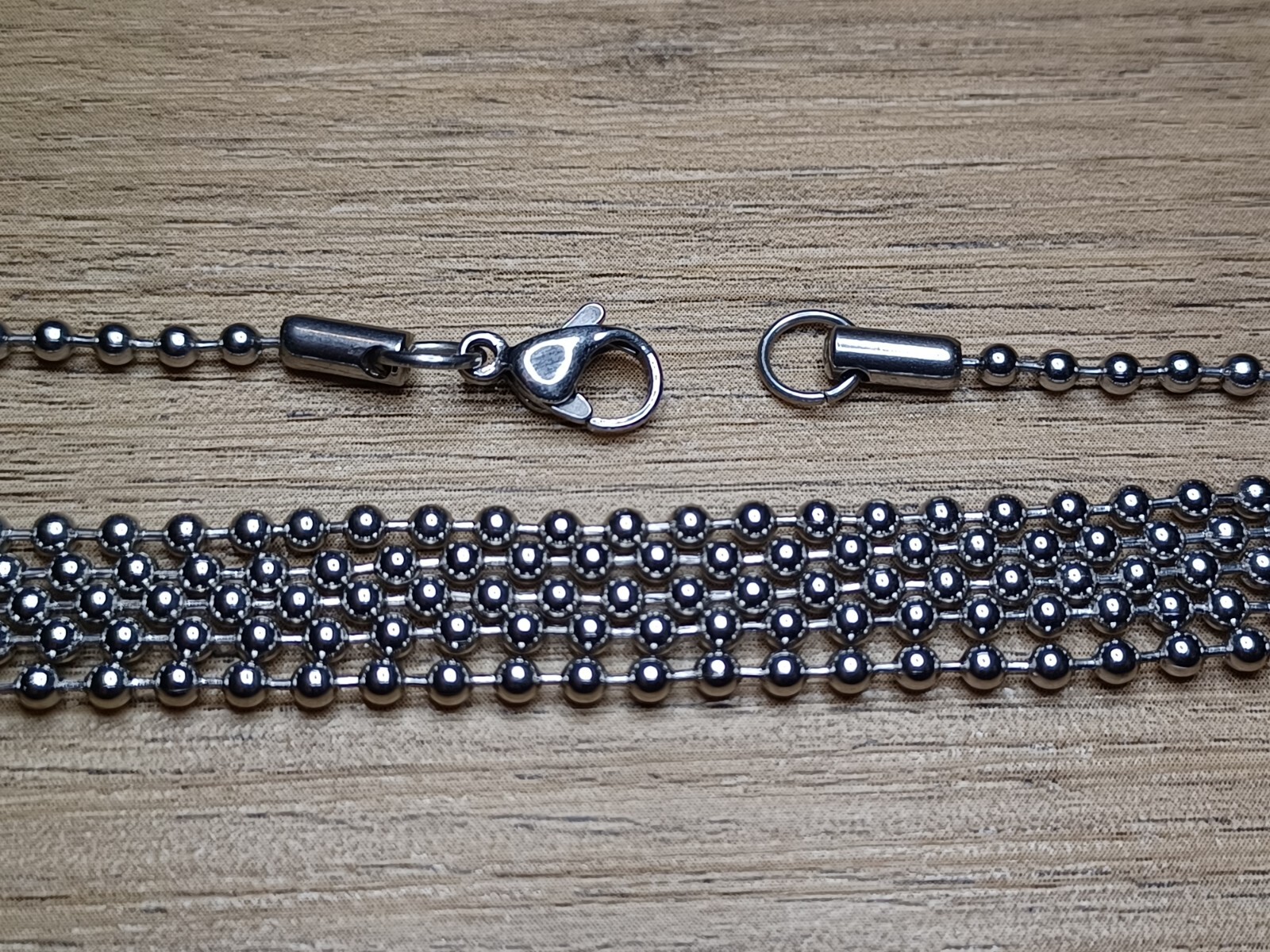 23″ Silver Stainless Steel Military Ball Bead Stylish Dog Tag Chain Clasp End