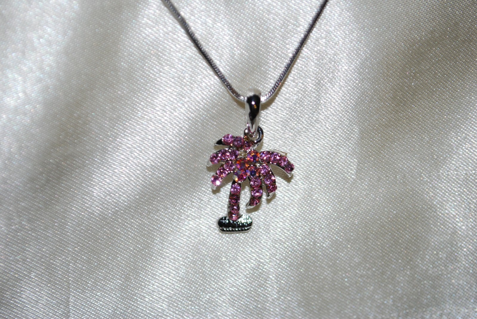 Crystal Palm Tree Pendant Martini Island Tropics Vacation Trip Margarita PT5