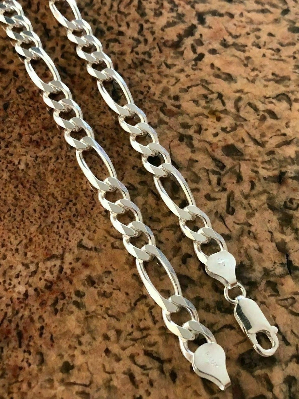 Designer Inspired 925Sterling Silver 3.8mm 20″ Shiny Figaro Chain Necklace C139