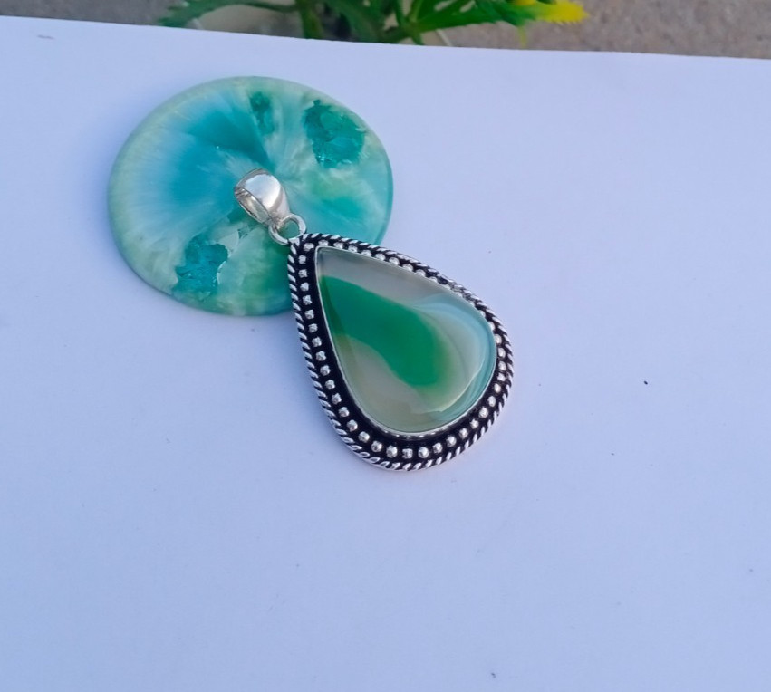 Beautiful Onyx Gemstone 925 Silver Pendant Jewelry Gift For On Anniversary