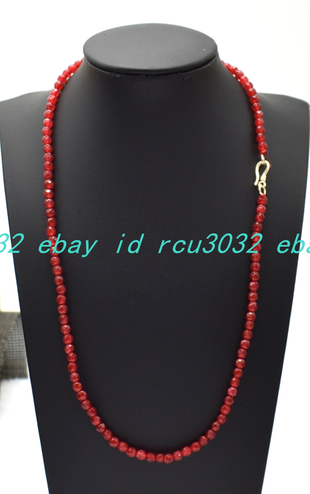 Charming Natural Faceted 4mm Red Jade Round Beads Gemstone Necklace 16-40 In
