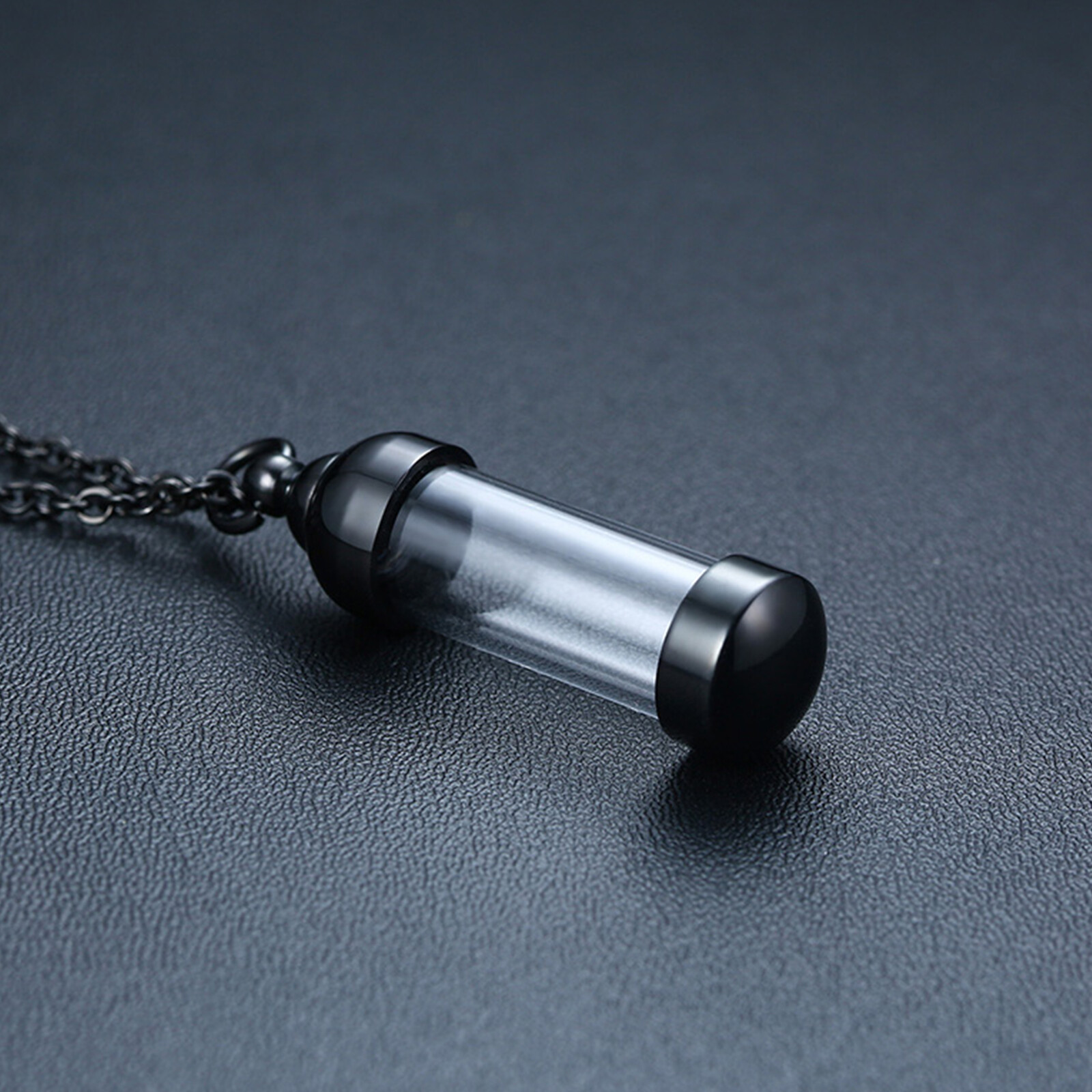 Cylinder Ashes Urn Necklaces Glass Tube Vial Creamation Locket Pendant Keepsake