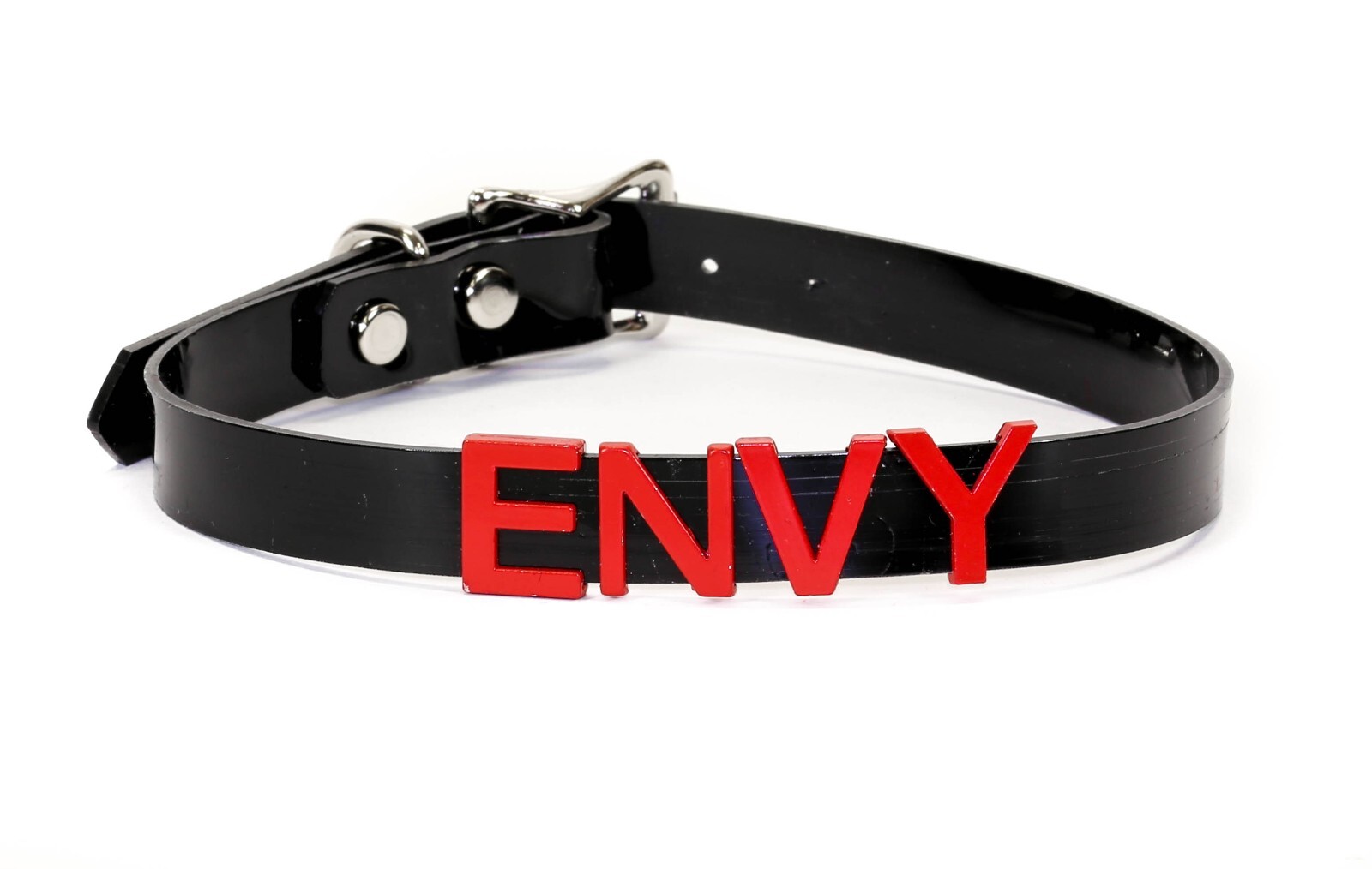 Black Vinyl Slave Name PVC Red Bdsm-Choker-Slut-Collar-Choker-Adult-Kinky