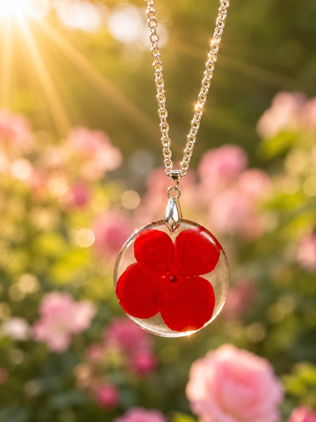 Pressed Flowers Pendant Resin Necklace Pressed Flower Pendant Pressed Flower