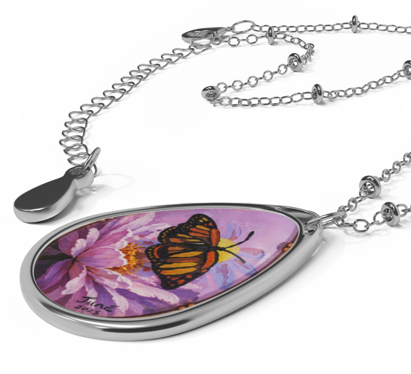 She Learned to Fly Through Silence™ Original Wearable Art Pendant By JJ Mammoth