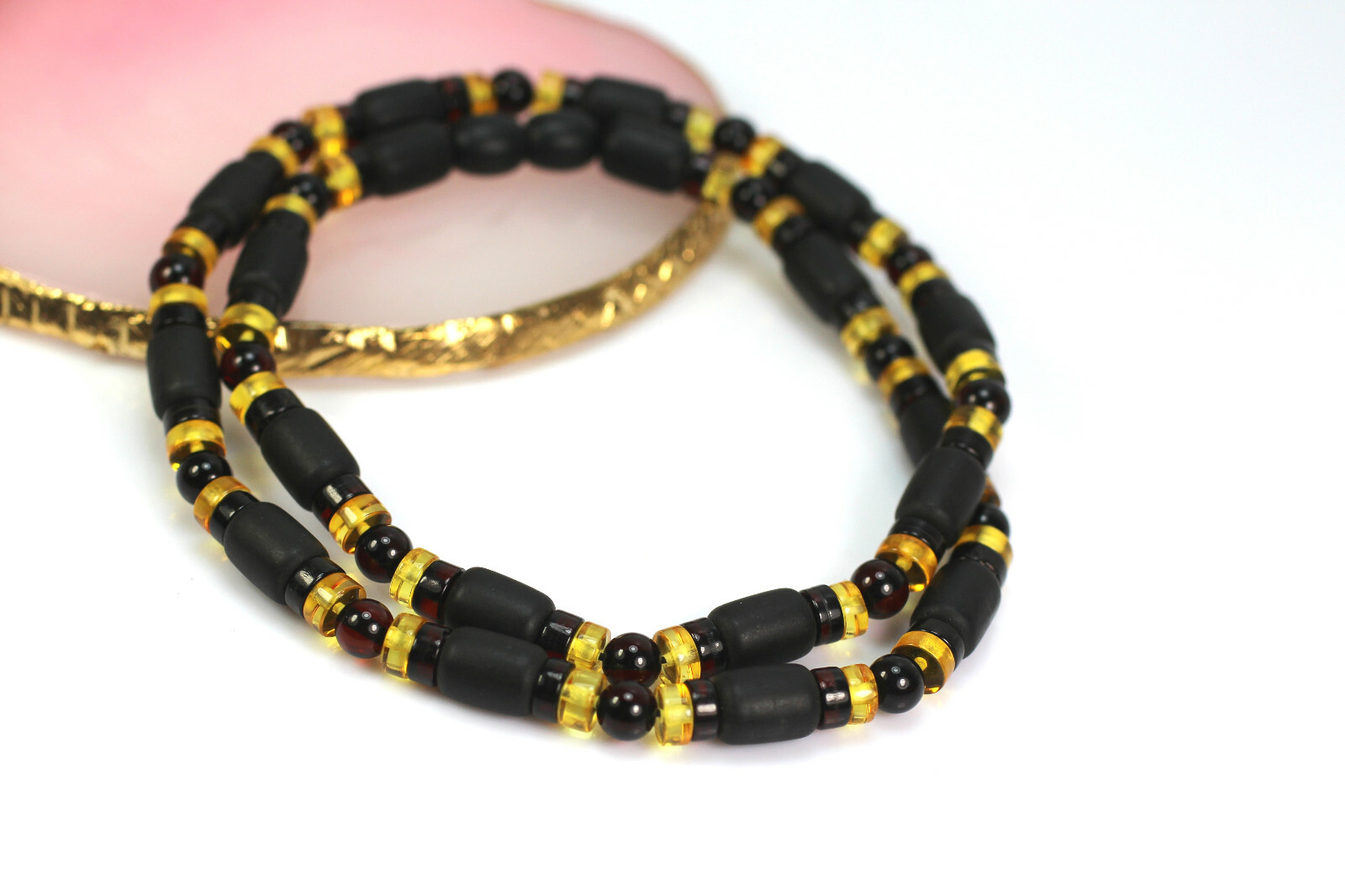 Baltic amber adult MEN unisex necklace handmade luxury, POLISHED 15,45 gr