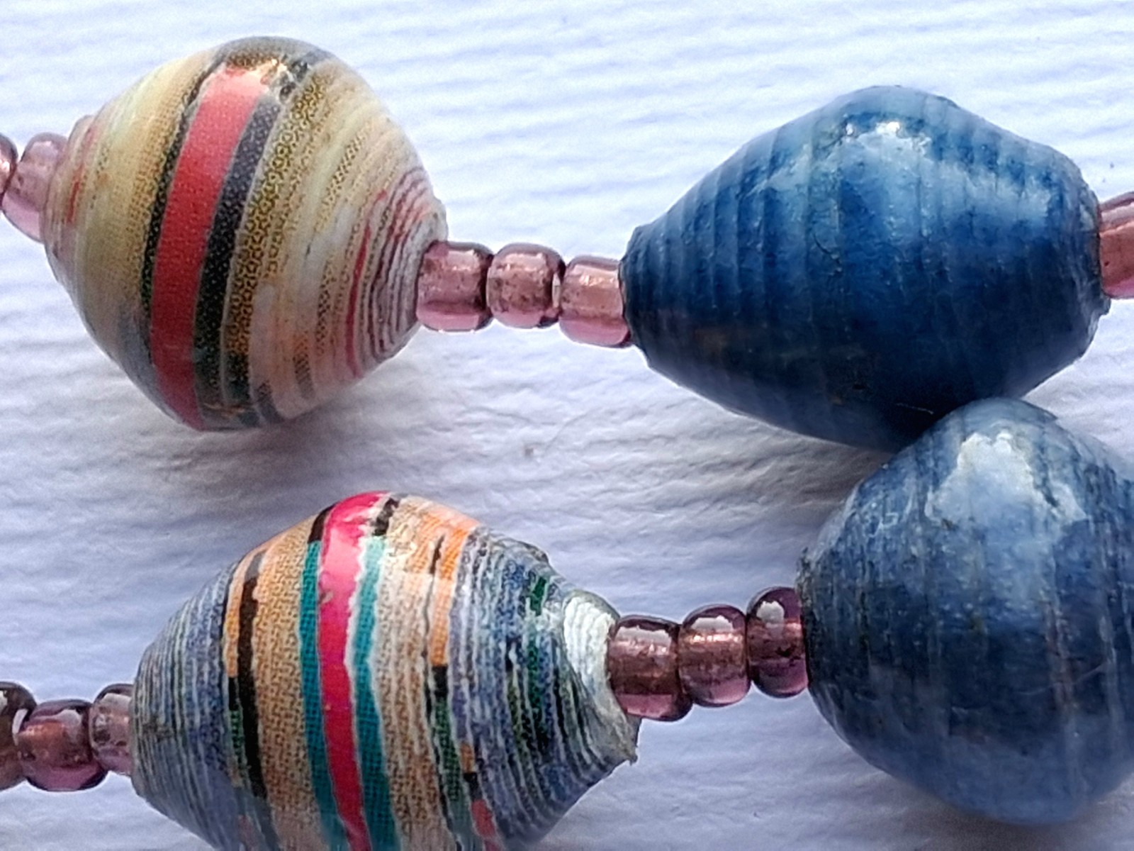 authentic Signed bead for life paper bead bohemian necklace 40 inch strand