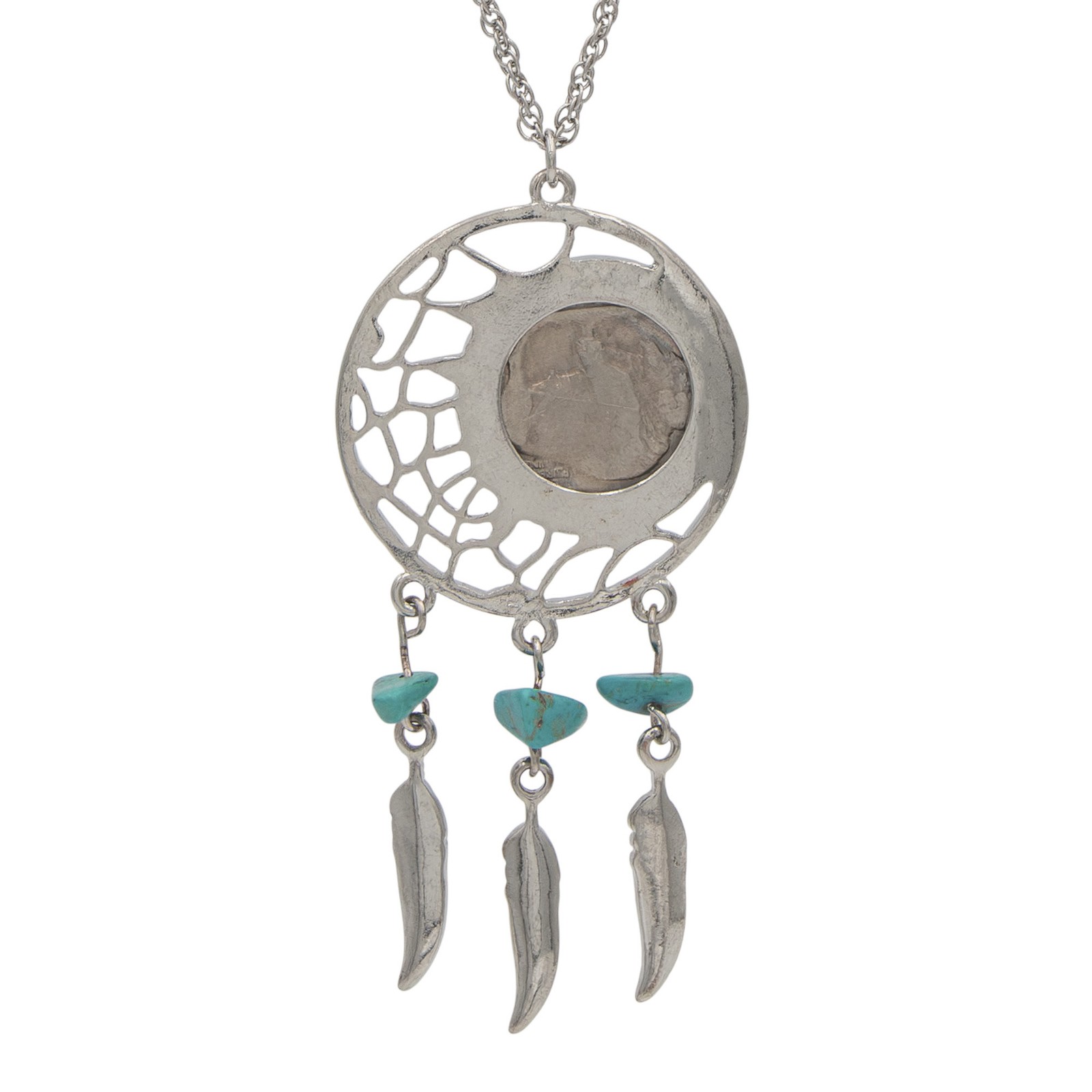 American Coin Treasures Buffalo Nickel Dream Catcher Pendant From 1920 To 1937