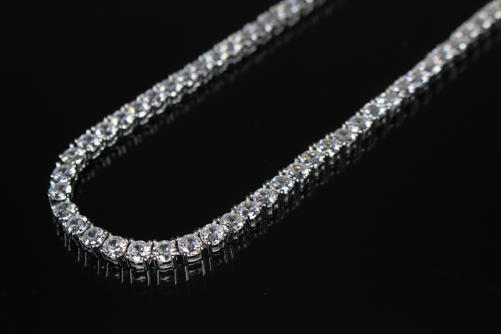 14k STAMPED 4mm Tennis Chain Necklace 70ct Lab Sim VVS1 Diamonds 54g+ HEAVY