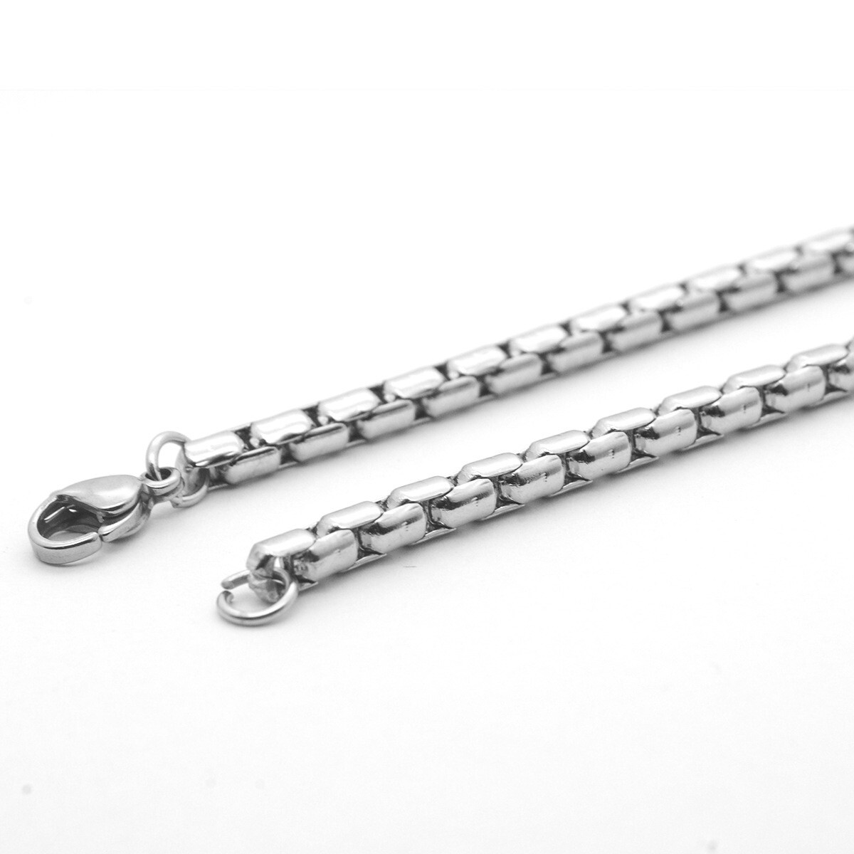 Wholesale New Stainless Steel Square Rolo Box Cylinder Chain Necklace Men Women