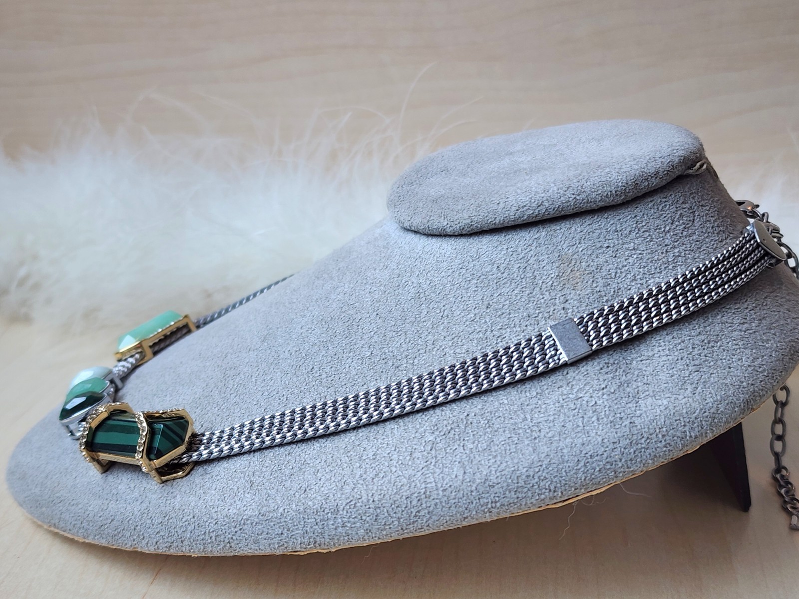 💎 Designer Green Semi-Precious Malachite Slider Charm Necklace – Key Marking
