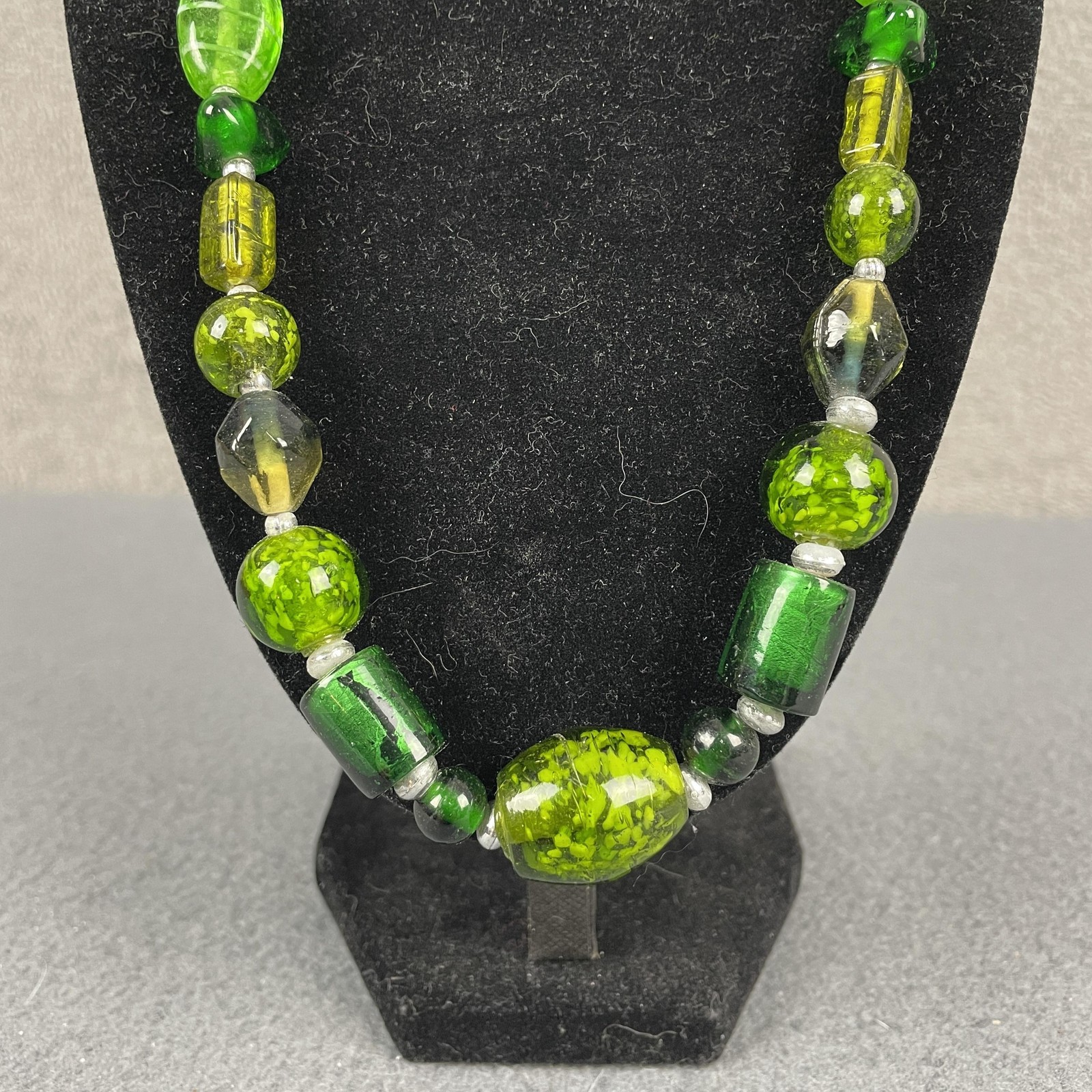 Necklace Green Glass Beaded Mixed Chunky In Womens Boho Statement Jewelry