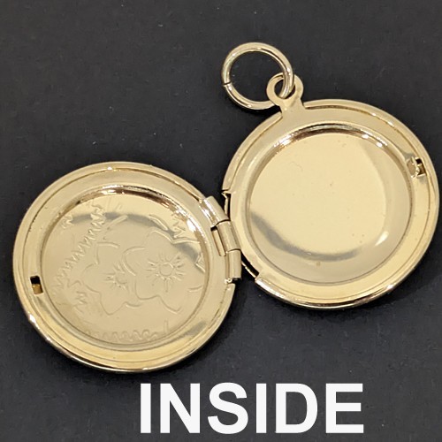 14k Gold GL ROUND Hand Engraved Opening Pendant Keepsake Locket | LIFETIME GUAR