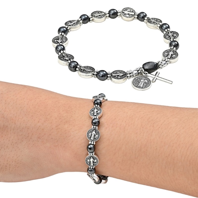 Simple Christian Crosses Bracelet Fashion Accessory Prayer Beads Unisex Adults