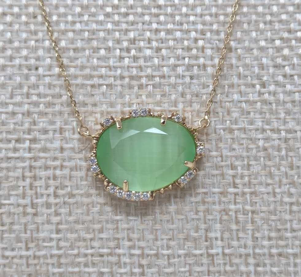 New Anthropologie medium rebirth necklace in mint green