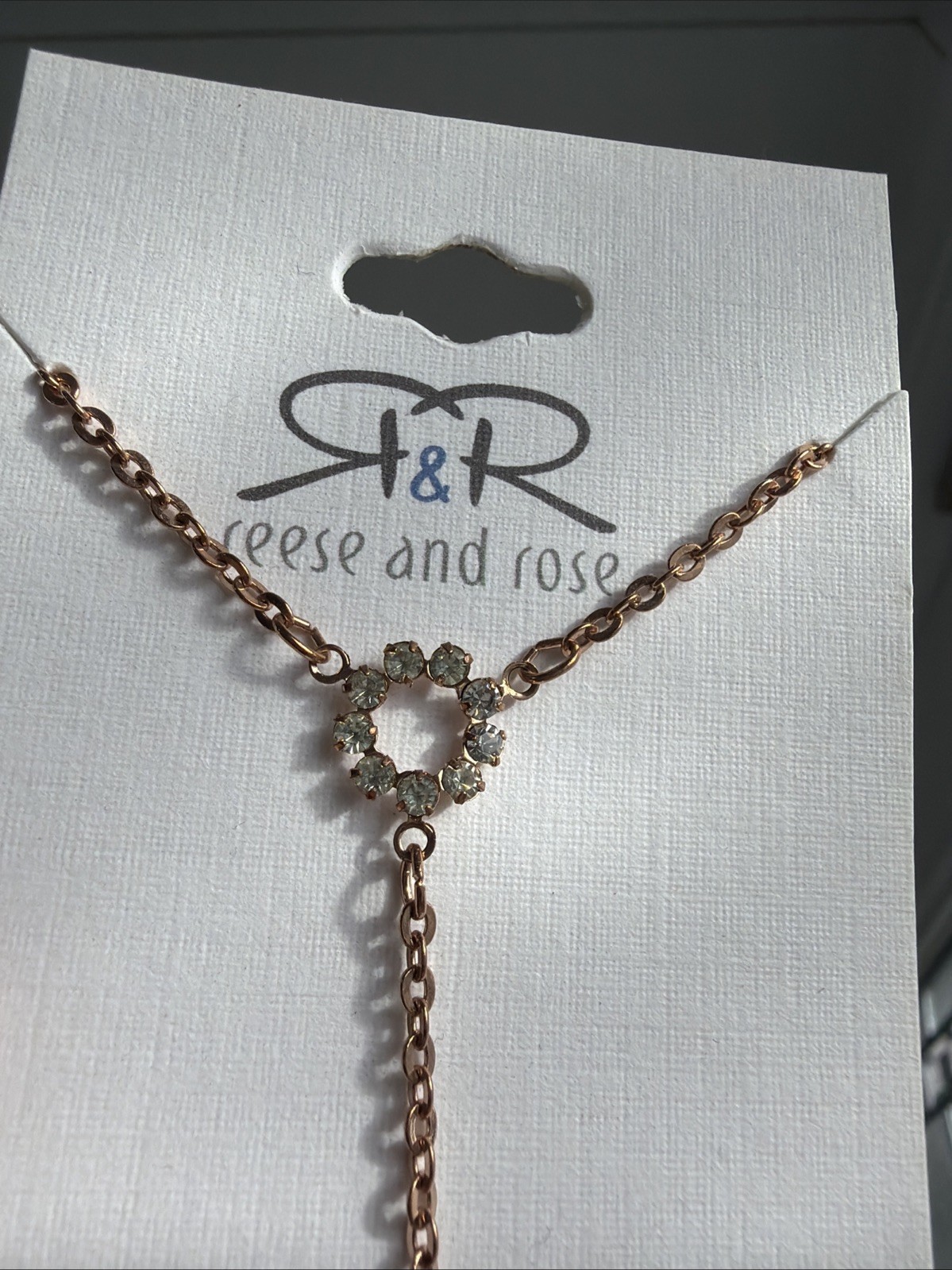 Reese and Rose Swarovski Crystal Necklace Gold Tone