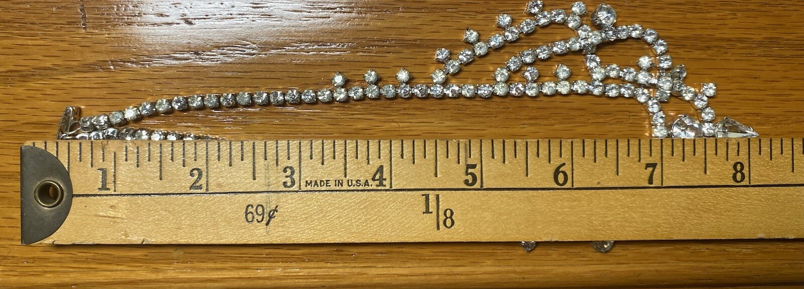 Vintage White/colorless Layered, Double Drop Rhinestone 14” Choker Necklace.