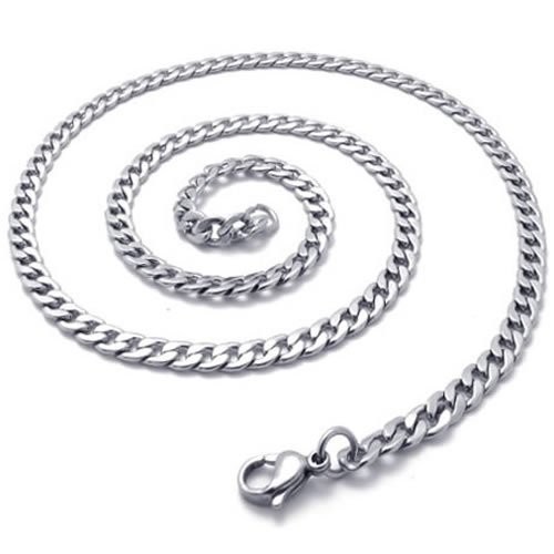 7.5 MM 14″-40″ Silver Stainless Steel Curb Necklace Chain Sb17 USA Seller