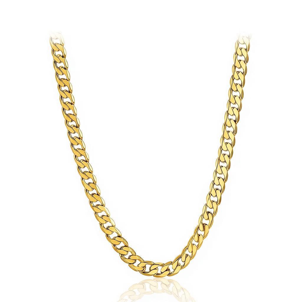 Flat & Thin 18K-GP 925 Sterling Silver 4mm Cuban Link Chain Necklace Curb Chain