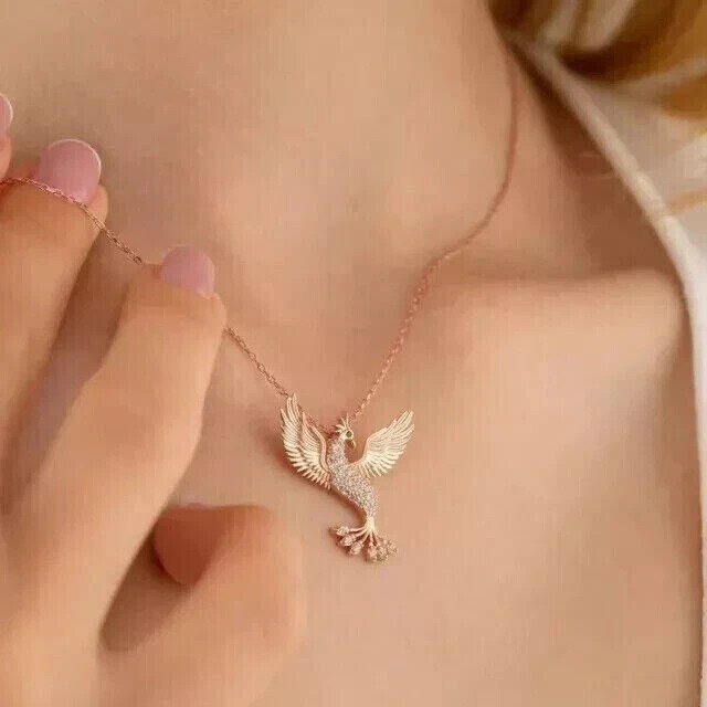 2Ct Round Cut Simulated Diamond Women’s Stunning Pendant In 14K Rose Gold Plated