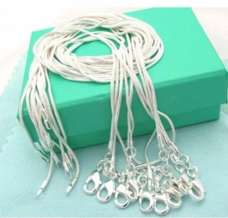 10-PCS Wholesale 925 Sterling Solid Silver 1mm, 16-30inch Snake Chain Necklace**