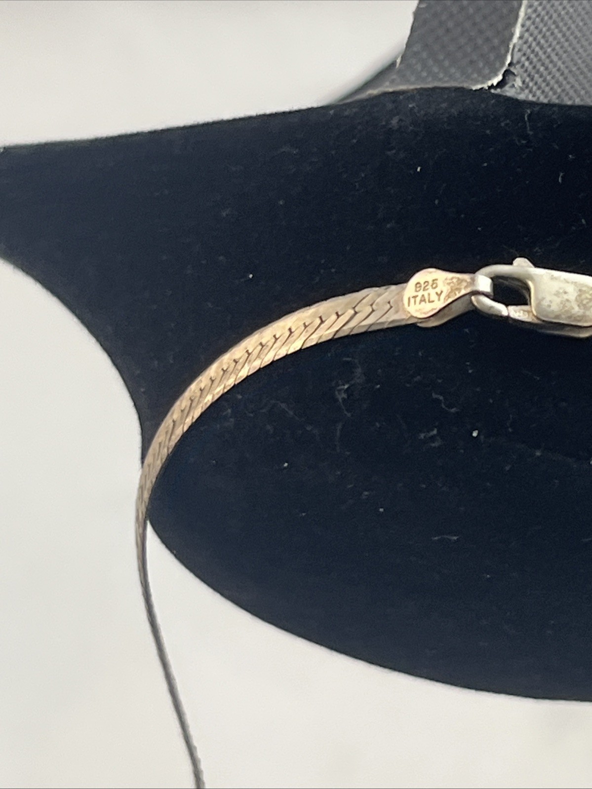 Vintage Italian 925 Sterling Silver Flat Herringbone Chain